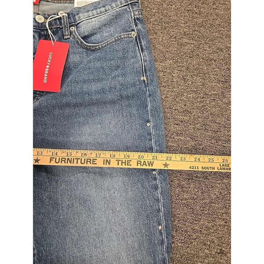 Lucky Brand Zoe High Rise Straight Jeans Womens 14/32L Blue Studded NWT - Picture 11 of 11